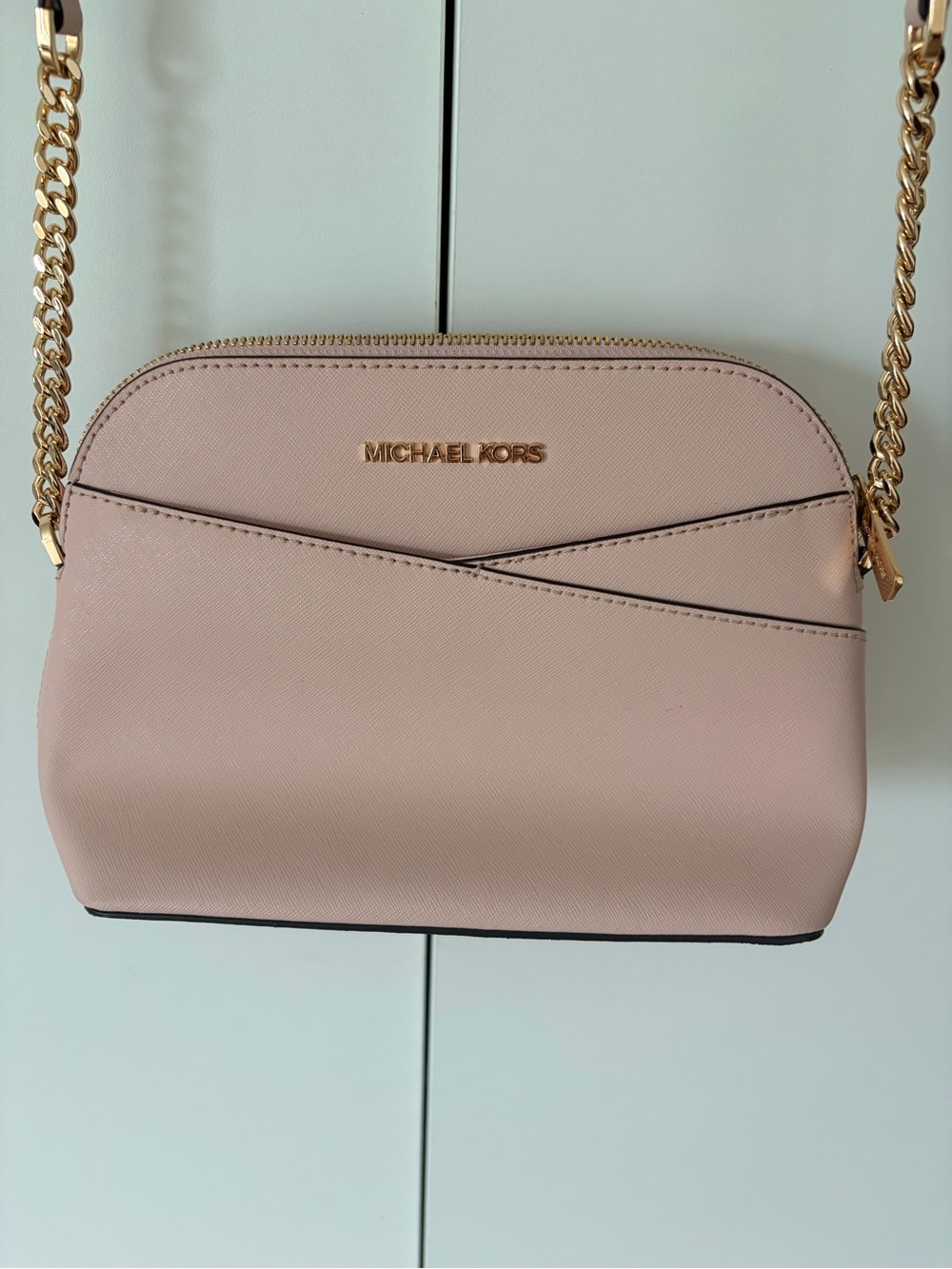 Michael Kors Blush Pink Crossbody with Gold Chain